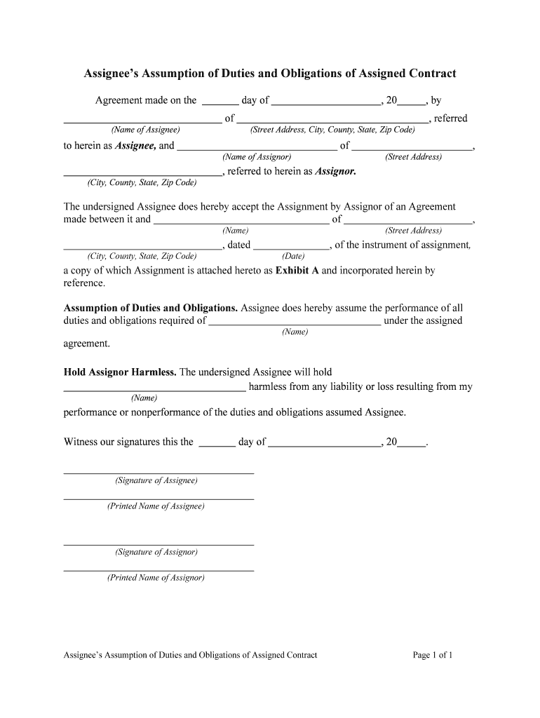 What is an Assignment of Contract?Nolo  Form