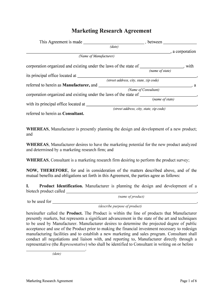 Marketing Consultant Contract Template  Form