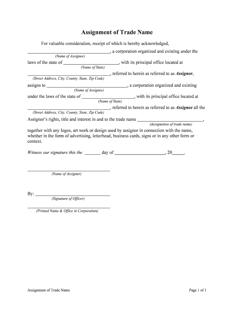 P 660 4 19 Assignment and Assumption Template DOCX  Form