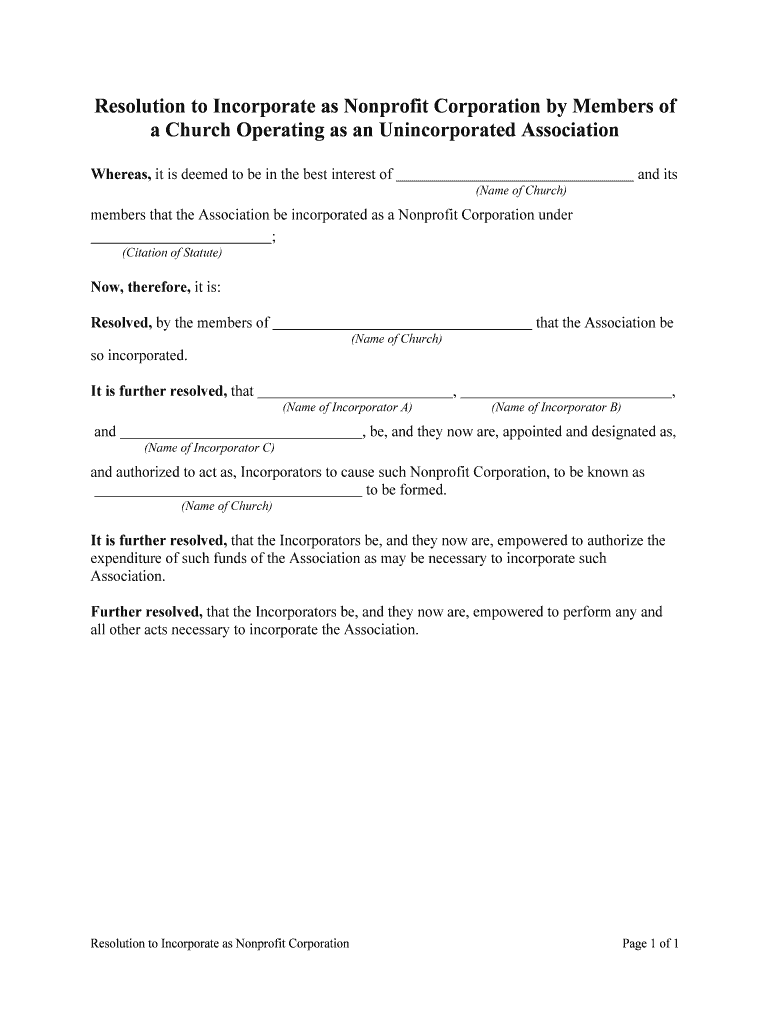 Unincorporated Nonprofit Association What it Is, the  Form