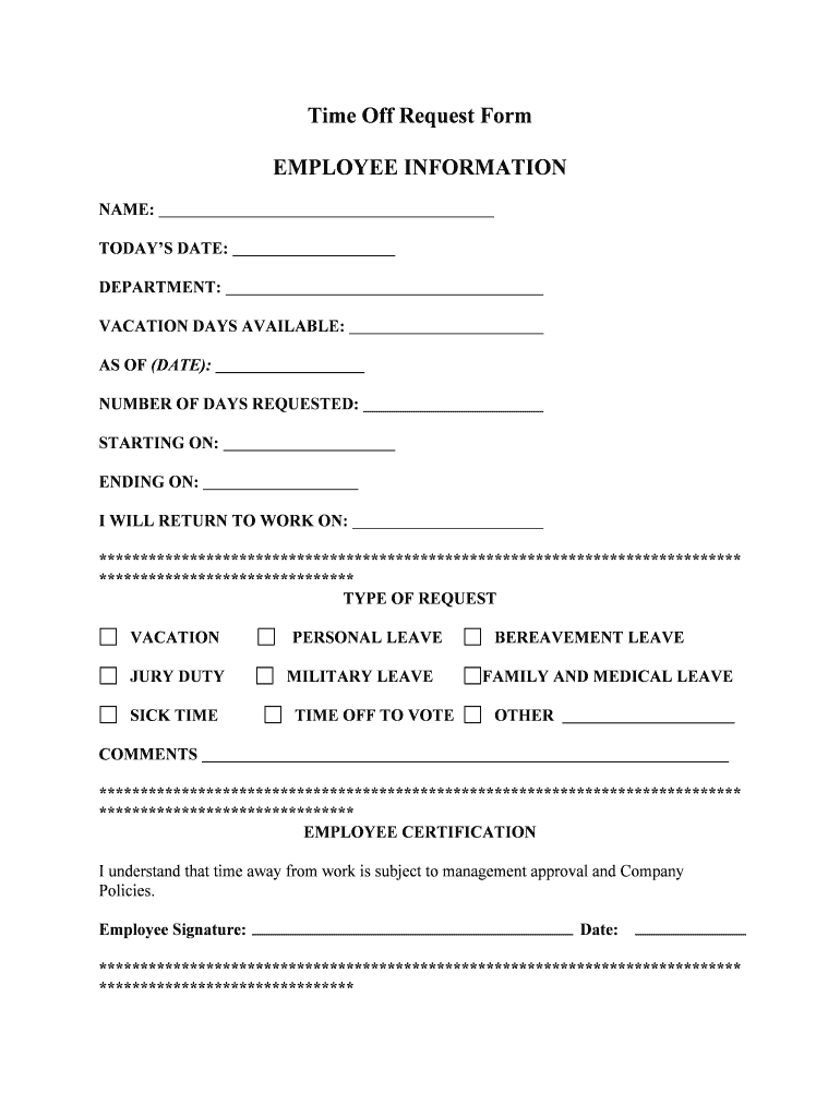 Request for Personal Day off Template Put Inzenjering  Form