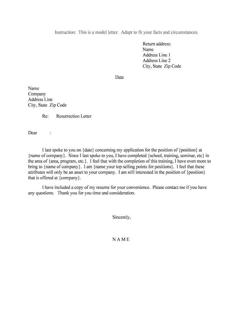 Resurrection Letter  Form