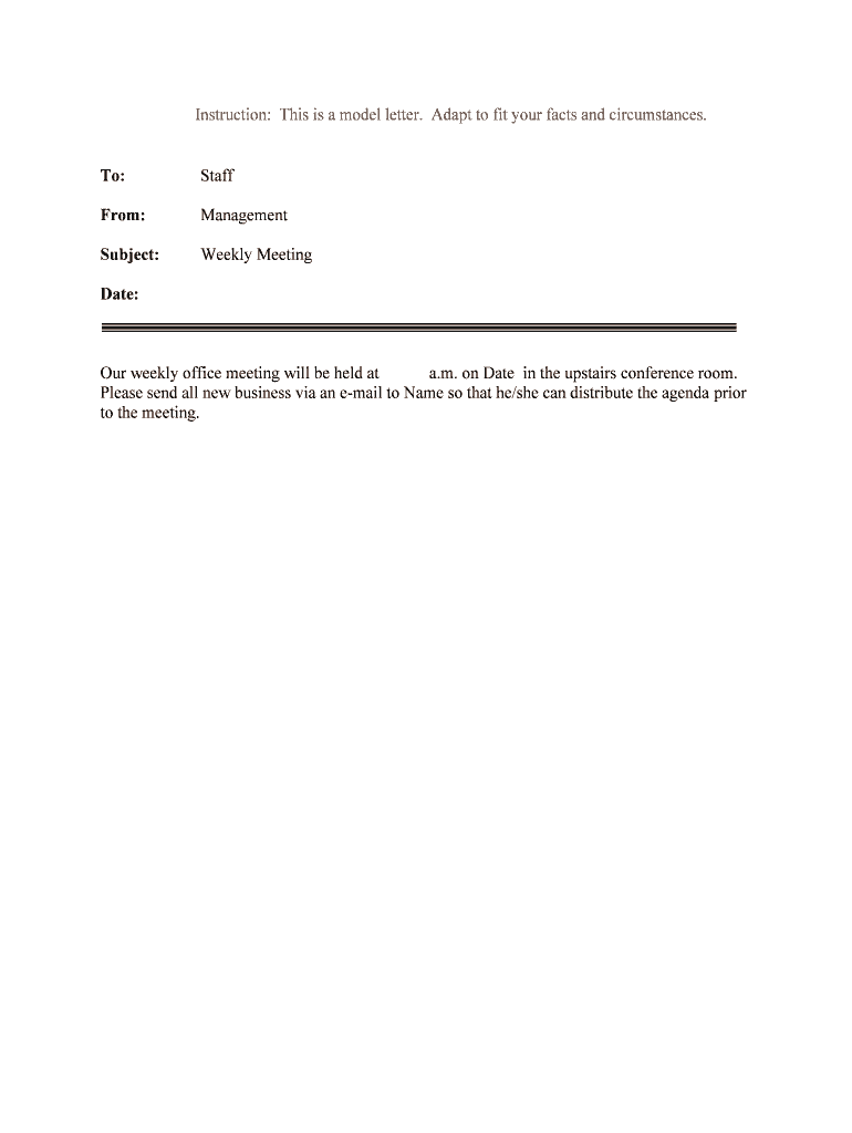 How to Run Effective Weekly Staff Meetings with Sample  Form