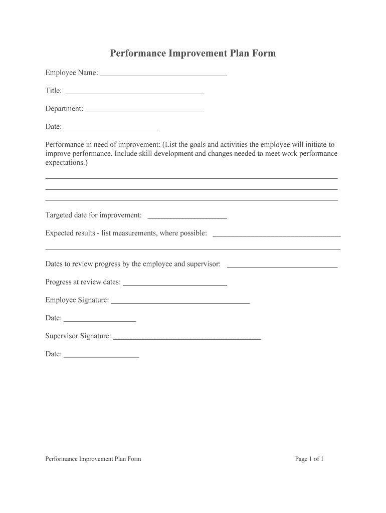 Performance Improvement Plan the Balance Careers