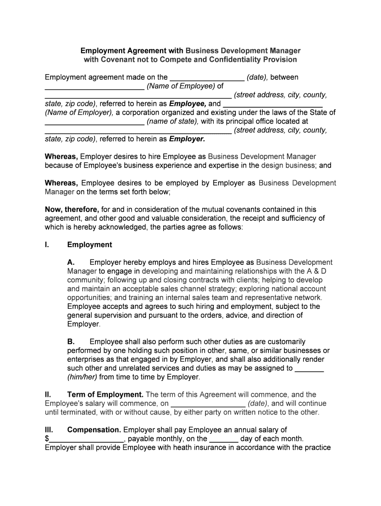 Employment of Executive  Form