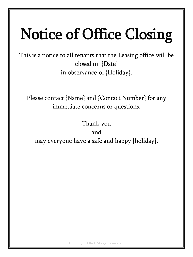 10 Best &amp;quot;Office Closed for Holiday&amp;quot; Message Templates to Steal  Form