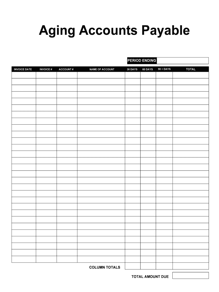 Aging Accounts Payable  Form