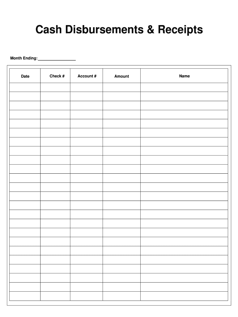 Cash Disbursements &amp; Receipts  Form