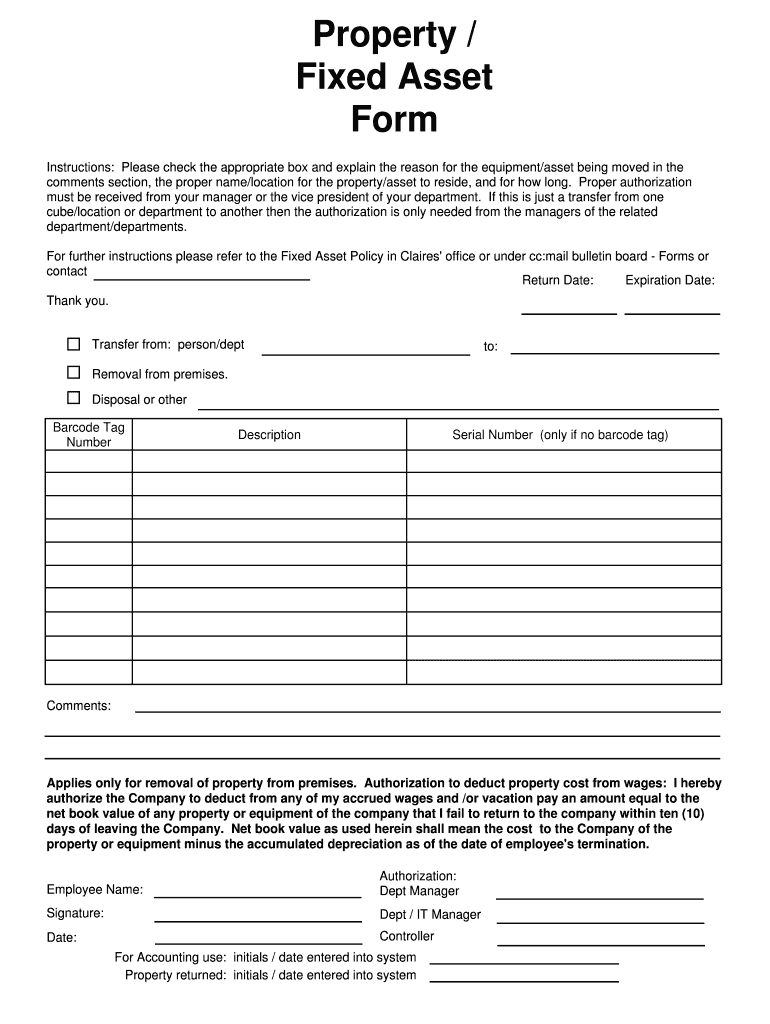 Dos, Don'ts, and Details of Fixed Asset Accounting Wipfli LLP  Form