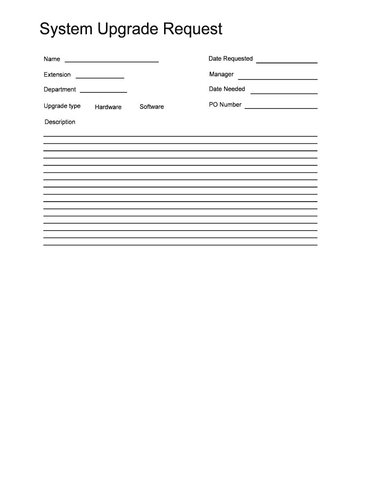 System Upgrade Request  Form