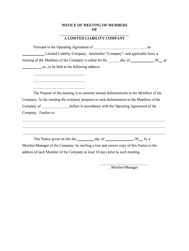 Company of Dollars in Accordance with the Operating Agreement of the  Form