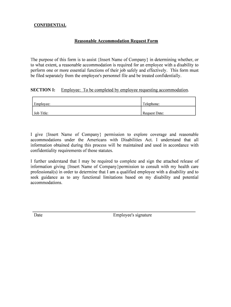 Reasonable Accommodations Procedures for Individuals with  Form