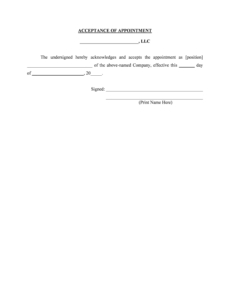 Sample Employer Acceptance Agreement Employment  Form