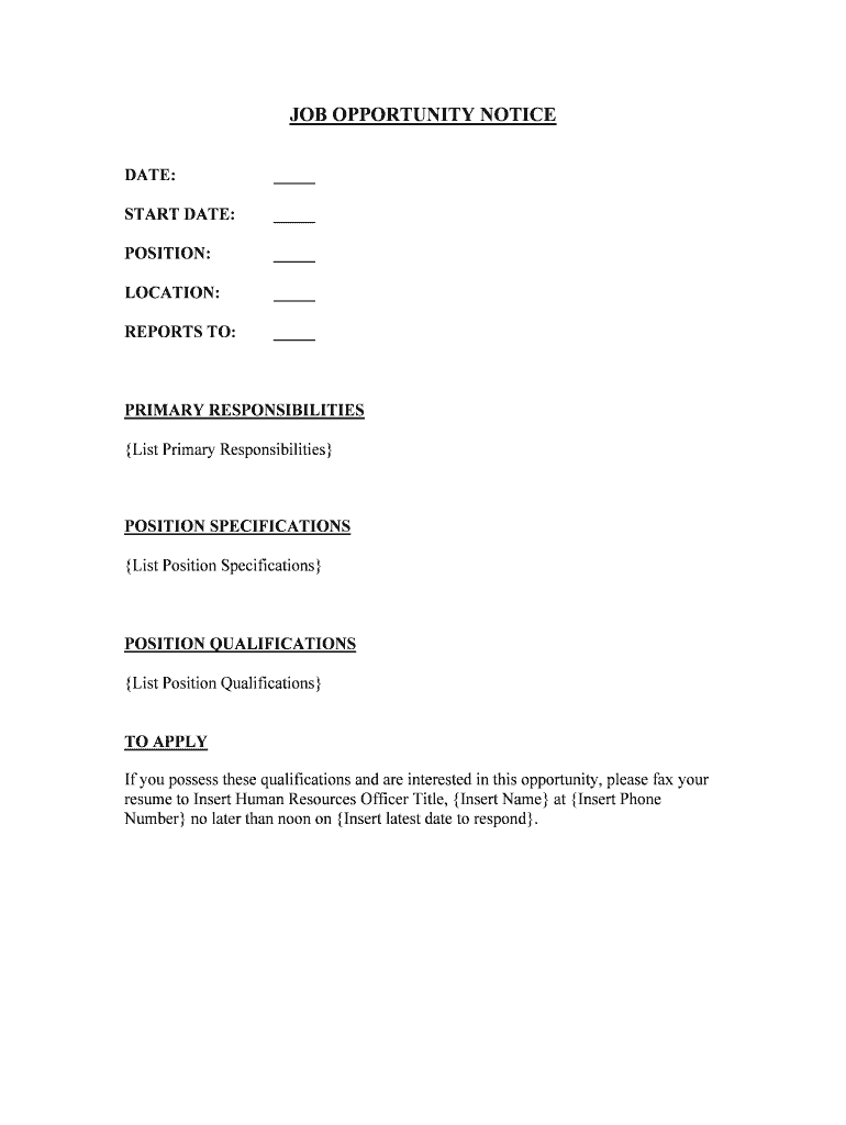 List Primary Responsibilities  Form