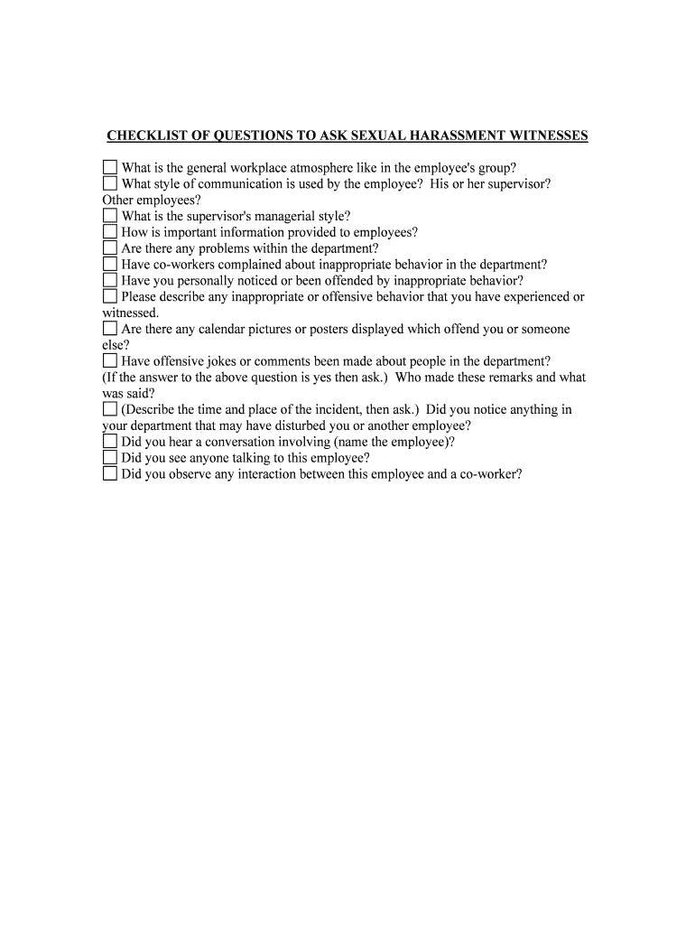 Sample Interview Questions for Investigators  Form