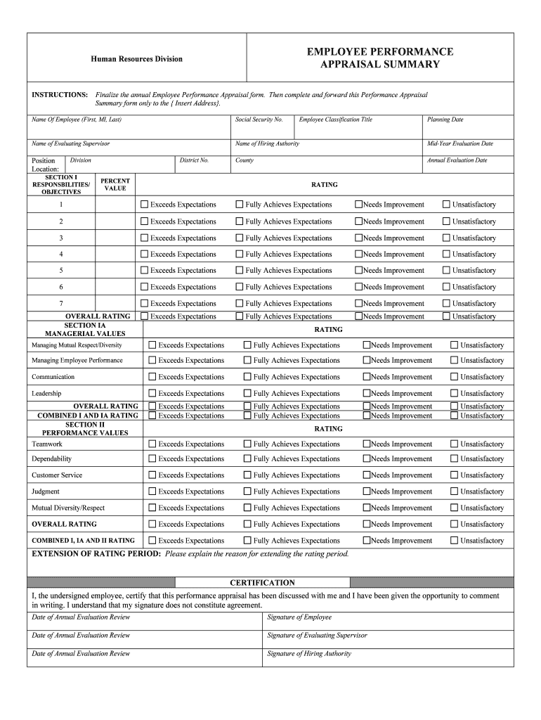 Employee Performance Appraisal Form Epa 3 WV Division of