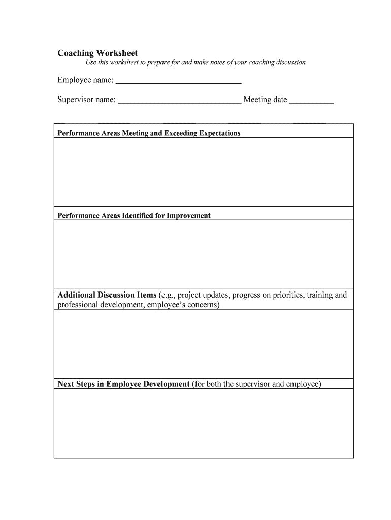 Employee's Performance Feedback Planning Worksheet