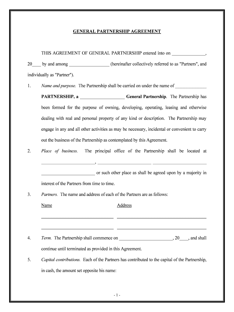 General Agreement Real Estate Legal Forms