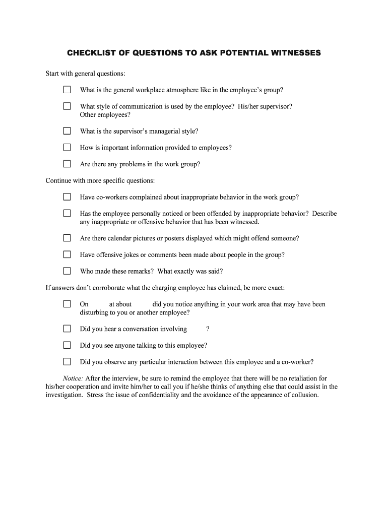 Internal Investigation Checklist Pro Bono Partnership  Form