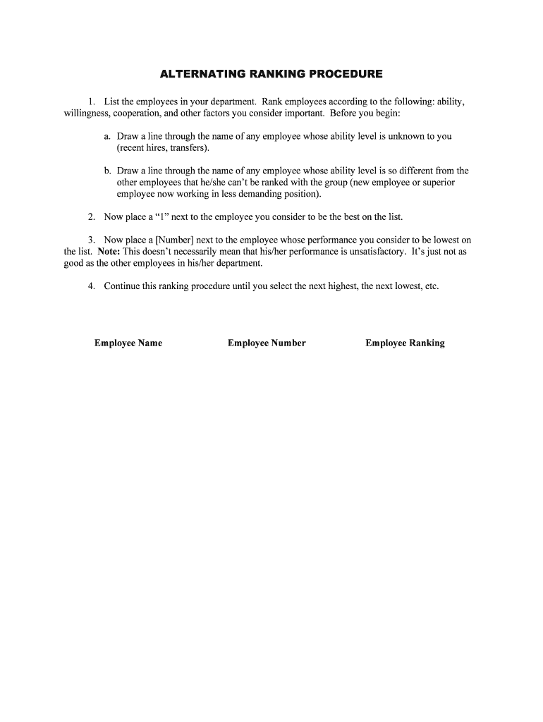 Forced Ranking SHRM  Form