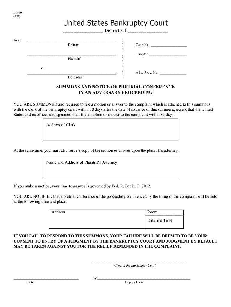 B 250B  Form