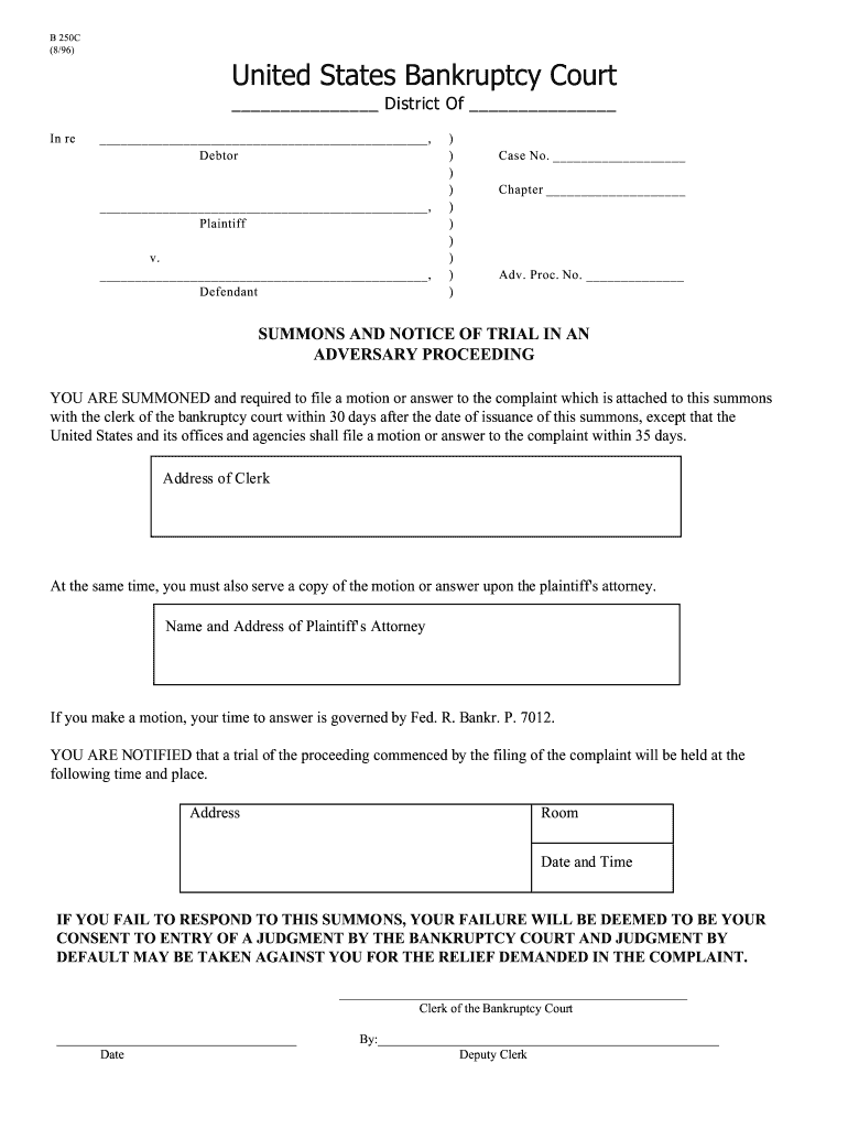 B 250C  Form