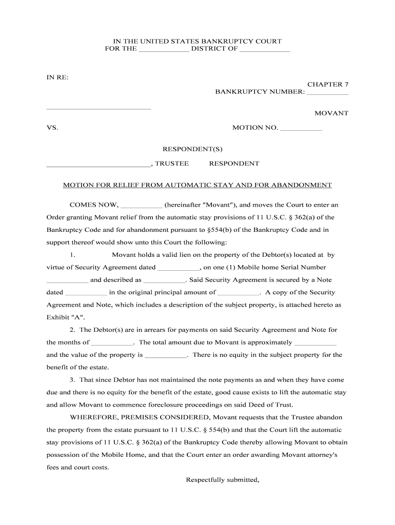 BANKRUPTCY NUMBER  Form