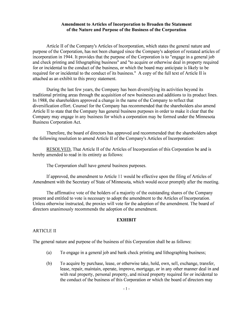How to Change Your Corporate Articles of Incorporation  Form