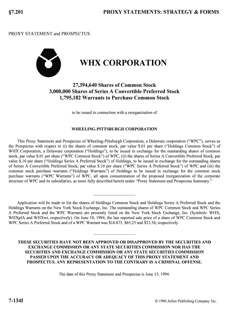 PROXY STATEMENT and PROSPECTUS  Form