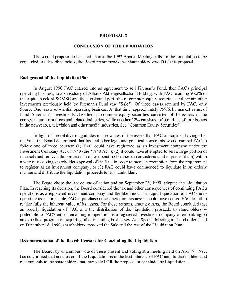 Plan of Liquidation and Dissolution Document  Form