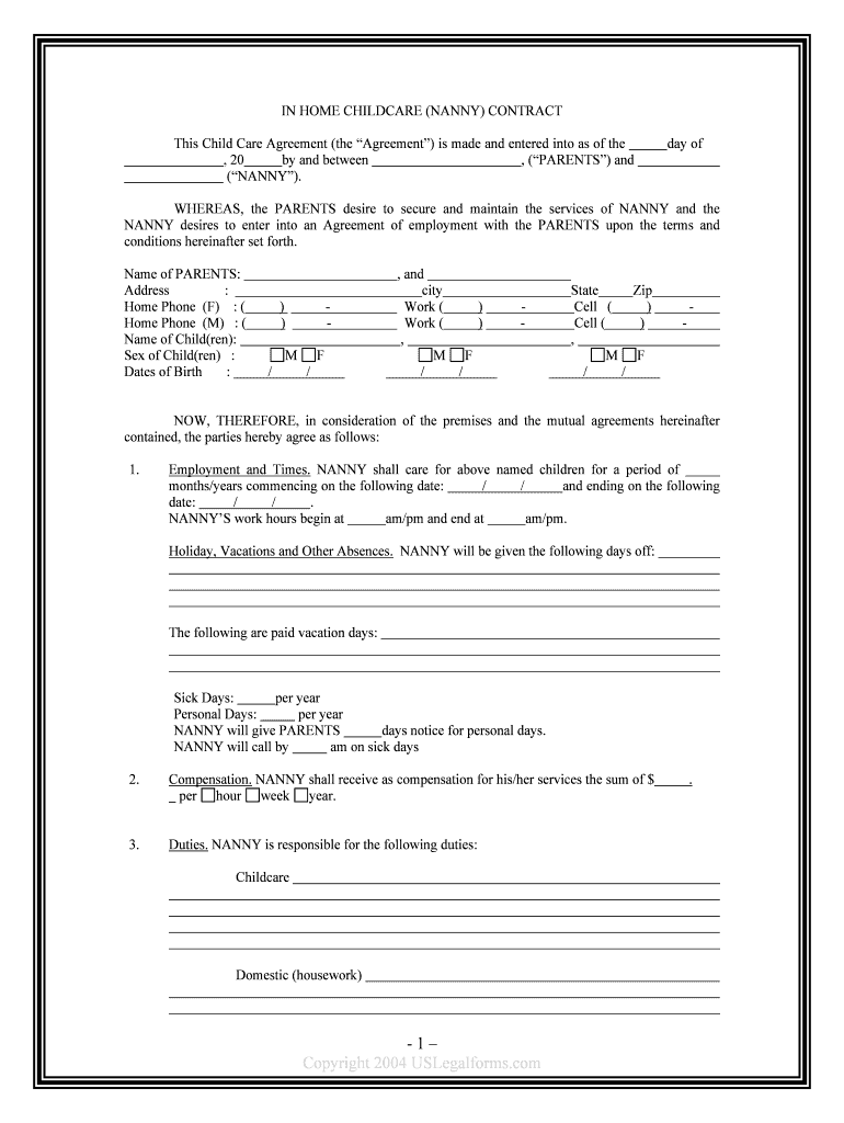 Employers and Child Care Establishing Services through the  Form