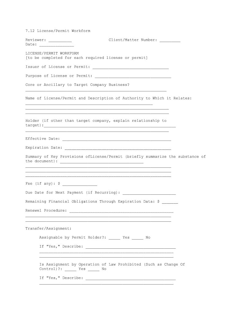 12 LicensePermit Workform