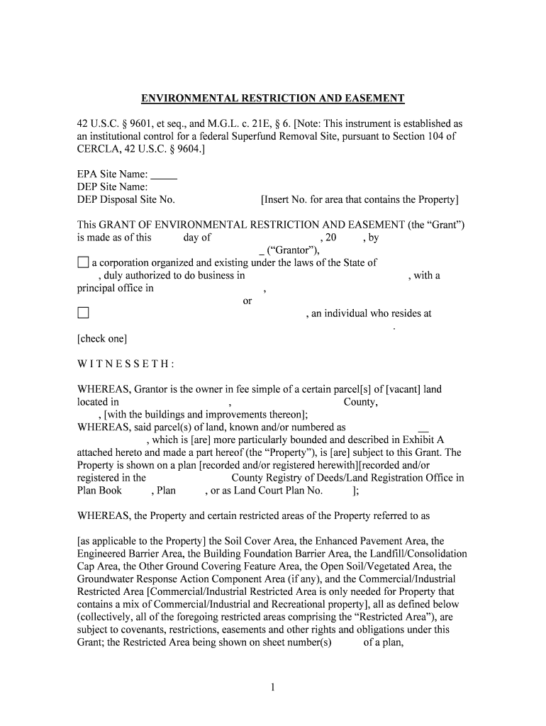 And EASEMENT 42 U S C United States Environmental  Form