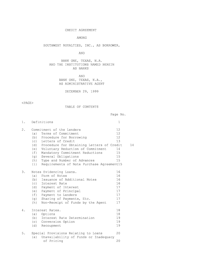 Exhibit 10 3 Credit Agreement SEC Gov  Form