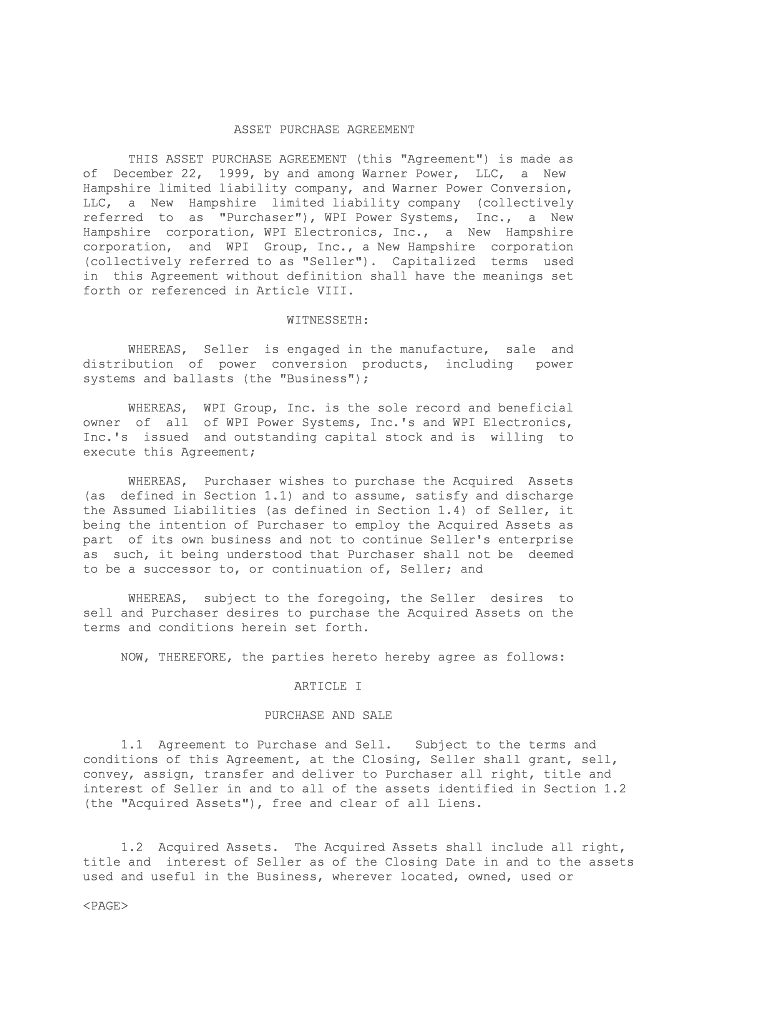 Stock Purchase Agreement NH PUC  Form