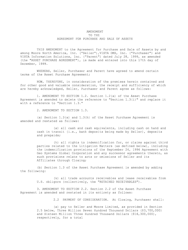 Agreement for Purchase and Sale of Business and Assets  Form