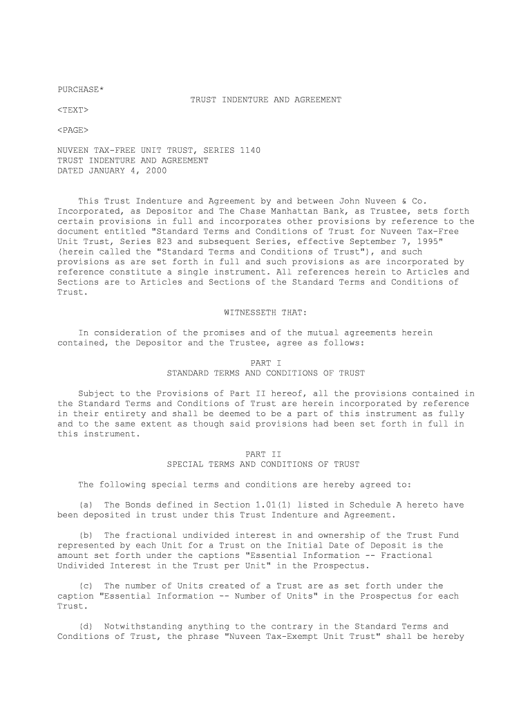 CDFI Bond Trust Indenture DRAFT Template CDFI Fund  Form