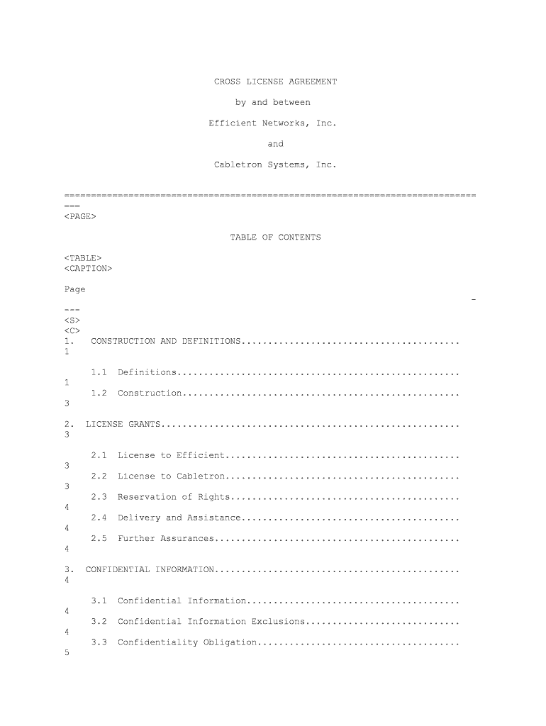 Patent License Agreement on a Table Copyright Concept Stock  Form