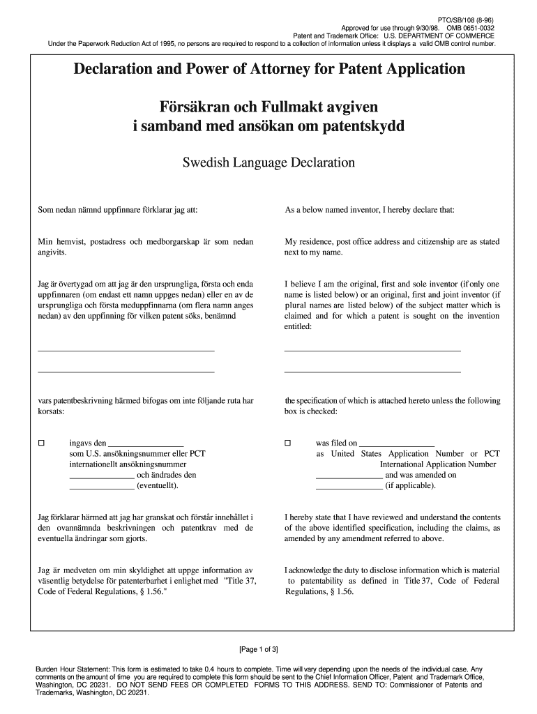 PTOSB108 8 96  Form