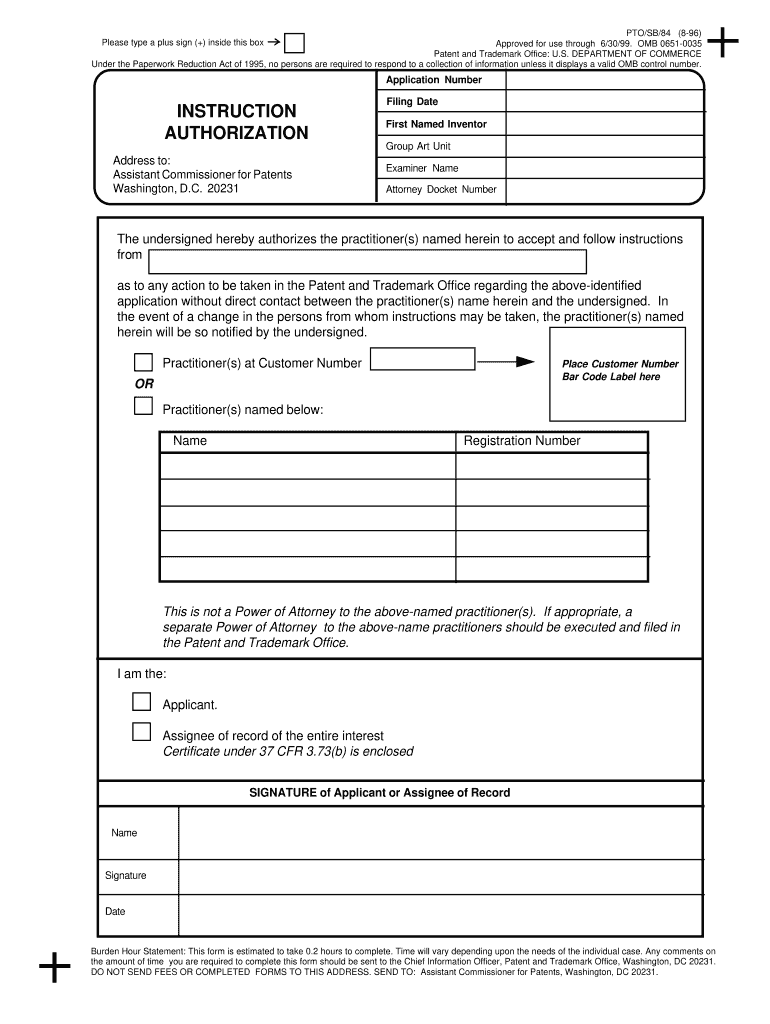 Get the PTOSB124A 896 Approved for Use through 63099  Form