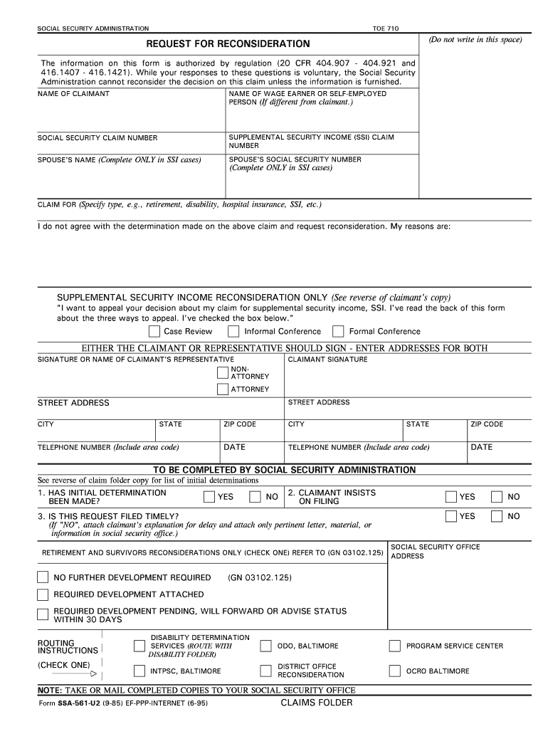 The Information on This Form is Authorized by Regulation 20 CFR 404