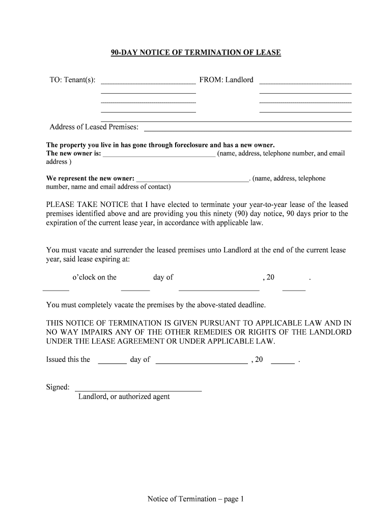 The Property You Live in Has Gone through Foreclosure and Has a New Owner  Form