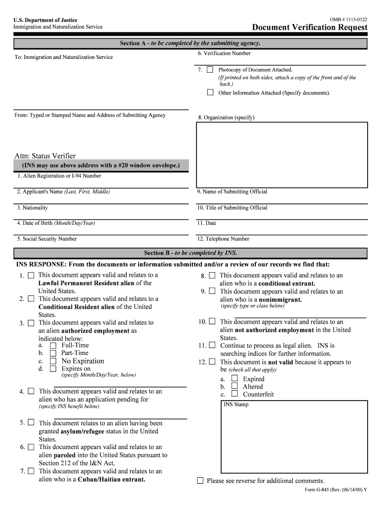 Verification Number  Form