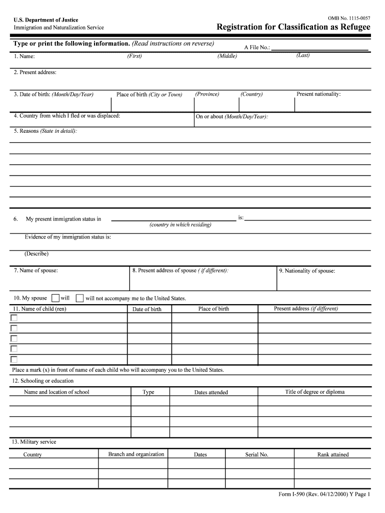 OMB No 11150057 Registration for Classification as  Form