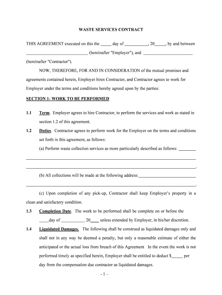 Exhibit a County of Sacramento Sample Contract Waste  Form