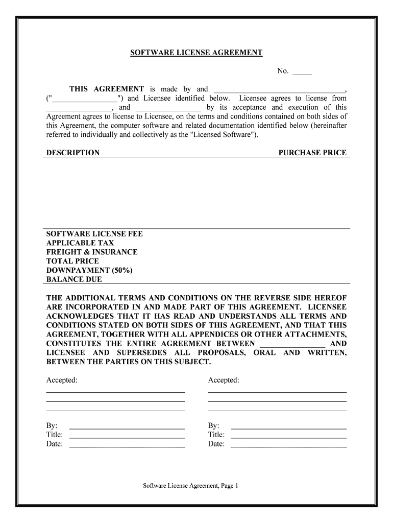 Software License Agreement Austin Peay State University  Form