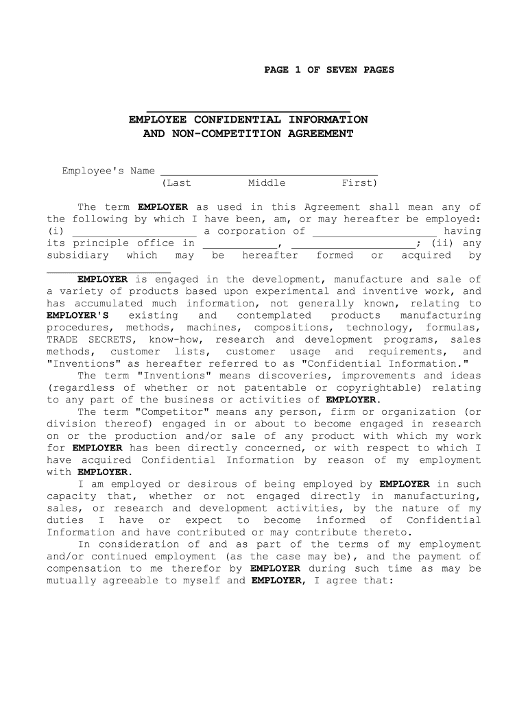 Non Compete Agreement Definition Investopedia  Form