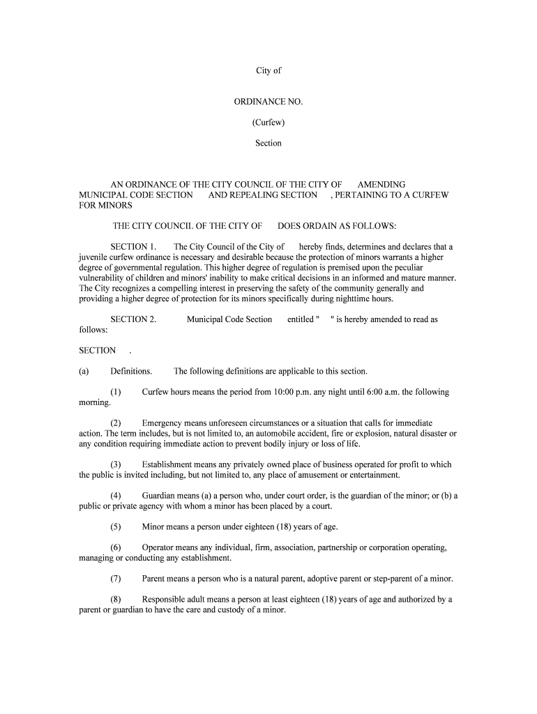 An AMENDMENT to ORDINANCE NO City of Nederland  Form