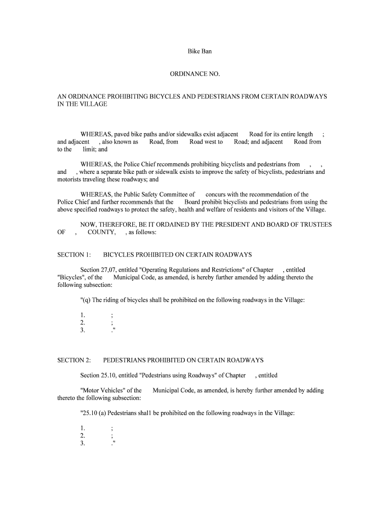 Bike Ban  Form