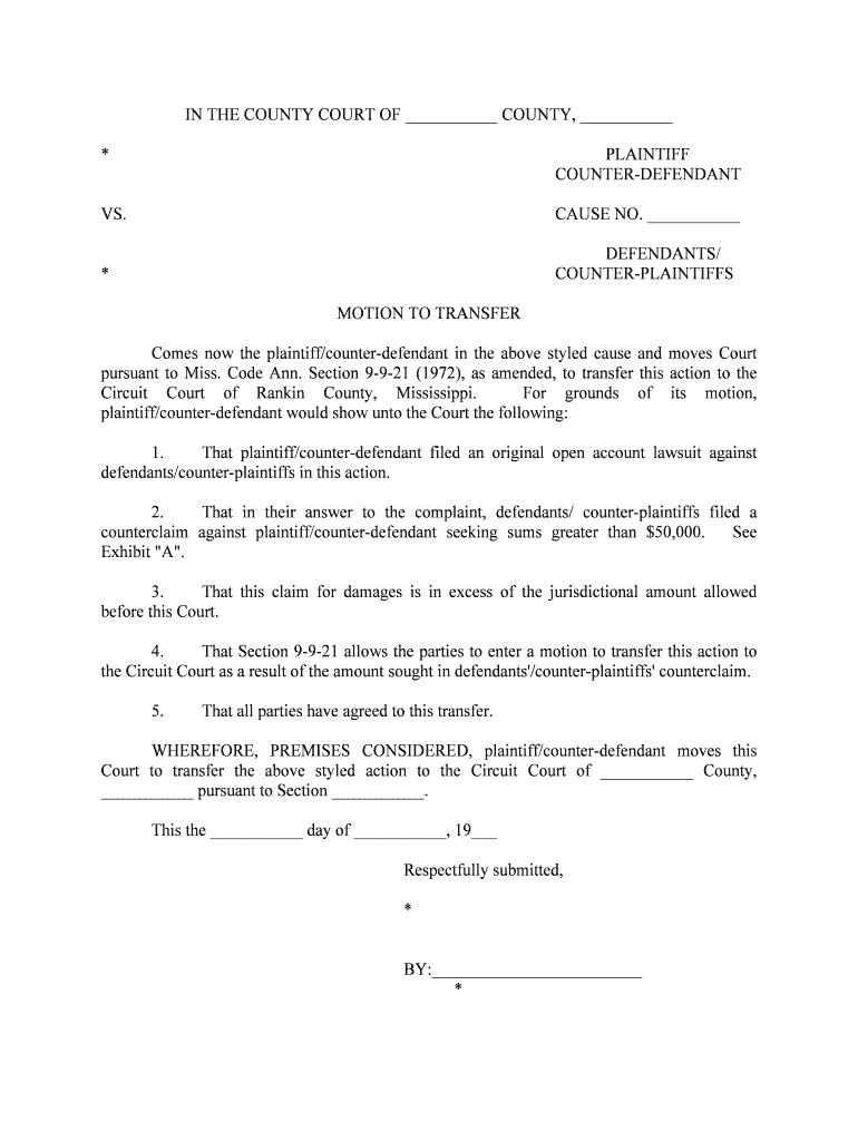 COUNTER DEFENDANT  Form